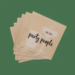 CASA Guardanapos^PARTY PEOPLE Guardapos Conjunto De 20 Bege