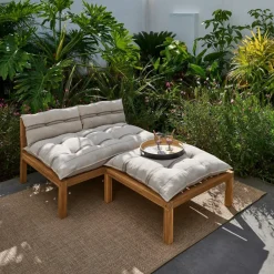 CASA Mesas De Centro De Jardim|Conjuntos Lounge^PAULETTE Mesa - Pufe Lounge Natural