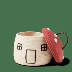 CASA Cestos De Arrumação|Outono^PAULUS Cesto De Arrumação Com Tampa Vermelho, Natural