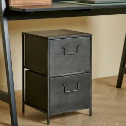 CASA Cómodas^PHARMA Cómoda De 2 Gavetas Preto