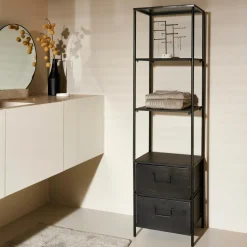 CASA Estantes De Parede^PHARMA Estante De Parede Com 2 Gavetas Preto