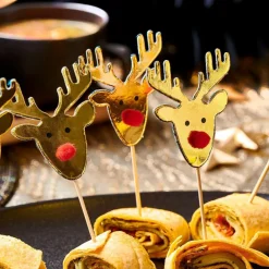 CASA Acessórios Cocktail^REINDEER Palitos Aperitivo Conjunto De 10 Dourado