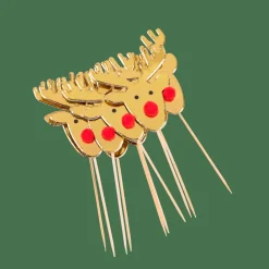 CASA Acessórios Cocktail^REINDEER Palitos Aperitivo Conjunto De 10 Dourado