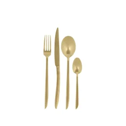 CASA Conjuntos^ROXANNE Talheres 16 Peças Dourado Claro