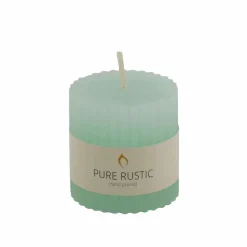 CASA Outono|Velas^RUSTIC Velas Conjunto De 3 Verde, Creme, Roxo Claro