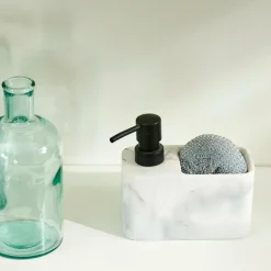 CASA Lavar A Loiça^SHADOW Distribuidor Sabão Com Esponja Preto, Branco