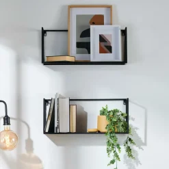 CASA Estantes De Parede^SHORP Estante Para Pendurar Preto