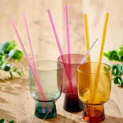 CASA Acessórios Cocktail^SLURP Palhas Reutilizáveis Conjunto De 6 Mistura De 3 Cores Cor-de-laranja, Roxo, Rosa