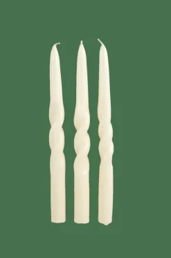 CASA Velas^SPIRAL Conjunto De 3 Velas Creme