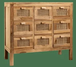 CASA Cómodas^TECK Armário De Farmacêutico Natural