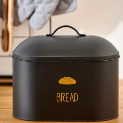CASA Latas De Alimentos|Caixas De Alimentos^VIRA Caixa Para Pão Preto