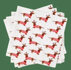 CASA Guardanapos^X-MAS DOG Guardapos Conjunto De 20 Multicolor