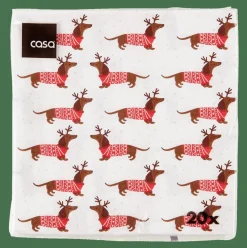 CASA Guardanapos^X-MAS DOG Guardapos Conjunto De 20 Multicolor