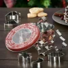CASA Acessórios Para Bolos^X-MAS Formas Conjunto De 8 Em Caixa De Lata Prateado