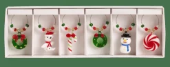 CASA Acessórios Cocktail^X-MAS Marcadores De Copo Conjunto De 6 Multicolor