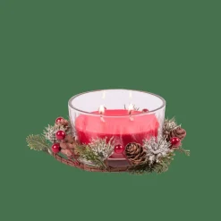 CASA Velas^XMAS Vela Com Decoração Vermelho