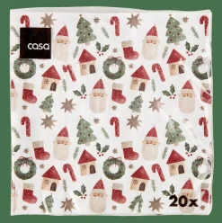 CASA Guardanapos^X-MAS VIBE Guardapos Conjunto De 20 Multicolor